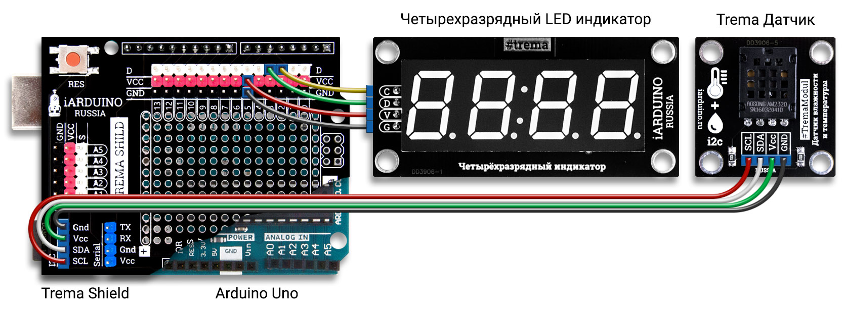 Схема метеостанции на базе модуля AM2320