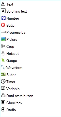 Назначение окон в программе Nextion Editor