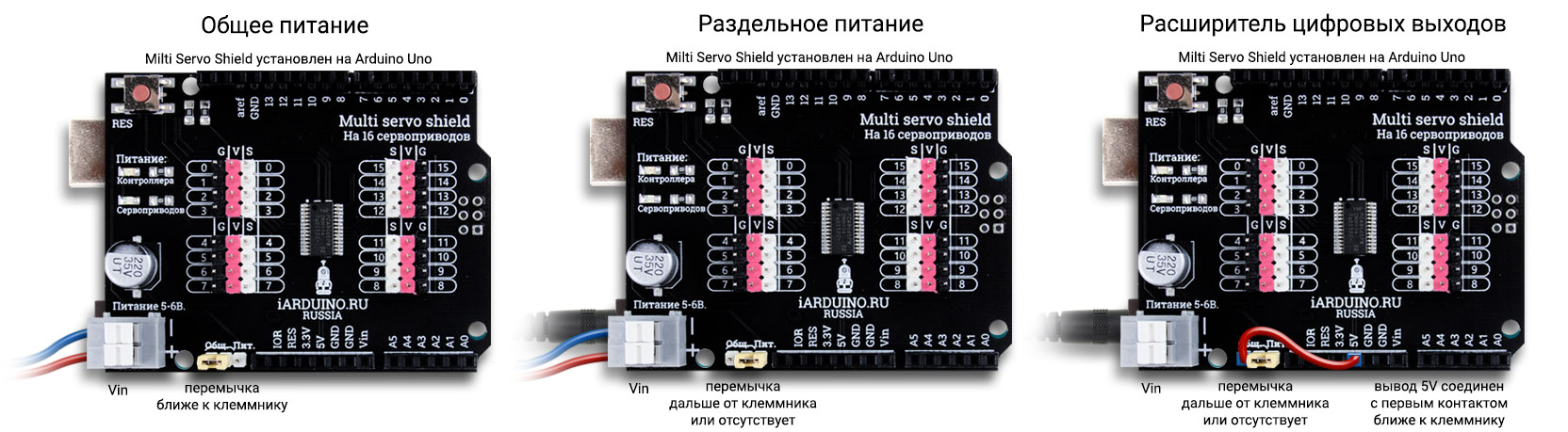 Питание Multi Servo Shield
